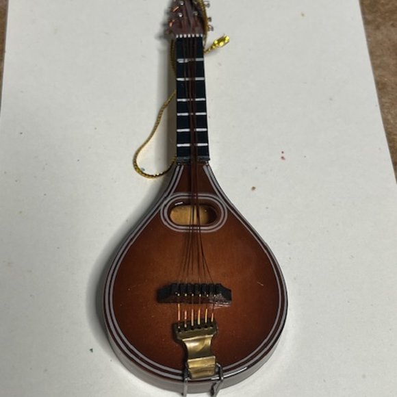 Miniature Mandolin Model Wooden Decorative Musical Instrument Ornament 5" - Picture 2 of 10